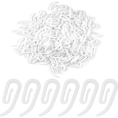 Juego de 200 ganchos para cortinas, clips de plástico duraderos con sistema antideslizante, suspensión universal para cortinas. (1/5)