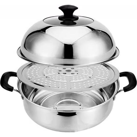 Marmite à vapeur avec couvercle transparent, en acier inoxydable 201, multifonctionnelle, pour la cuisson. (1/5)