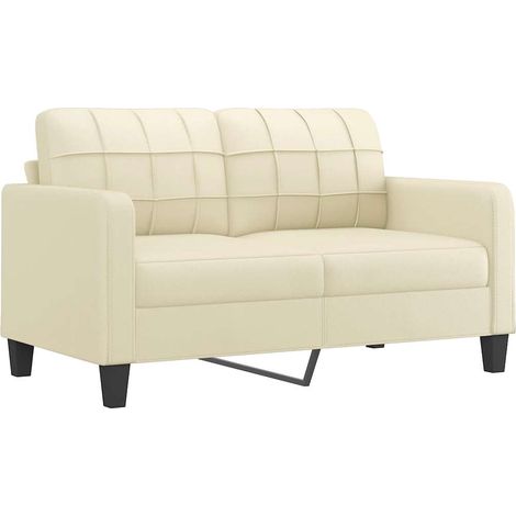 Canapé  Sofa à 2 places Crème 140 cm Similicuir