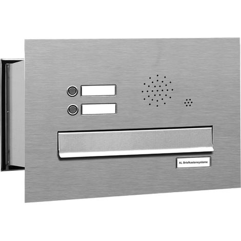 1er V2A Edelstahl Briefkastenanlage Mauerdurchwurf 2 Klingel (1/5)