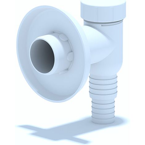Belvit Waschmaschinen Siphon 32 x 19mm (Kürzbar 24 mm) Aufputz Waschmaschinensiphon Spülmaschinen Siphon Geruchsverschluss Weiß (1/2)