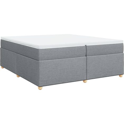 Maison Exclusive - Cama box spring con colchón tela gris claro 20