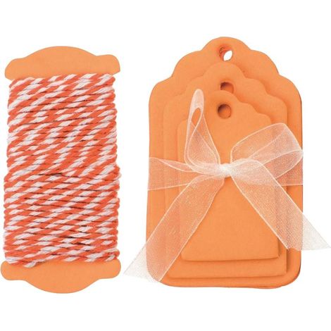 Glorex Papier-Etiketten orange 5-8 x 3,5-5 cm, 15 Stück Geschenkverpackungen (1/2)