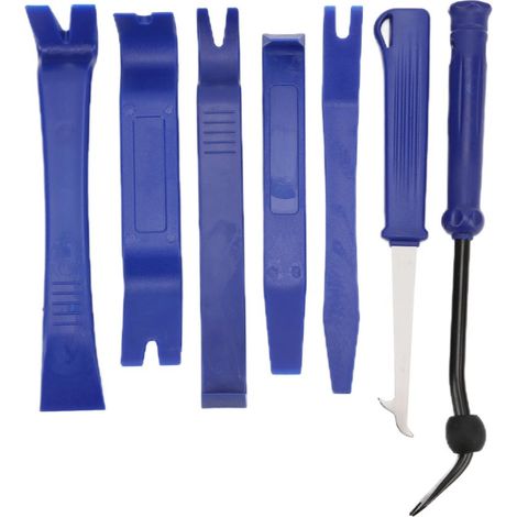 Kit de démontage autoradio 7 pièces, outil de démontage, levier, porte, tableau de bord, panneau, nettoyage de pneus (1/5)