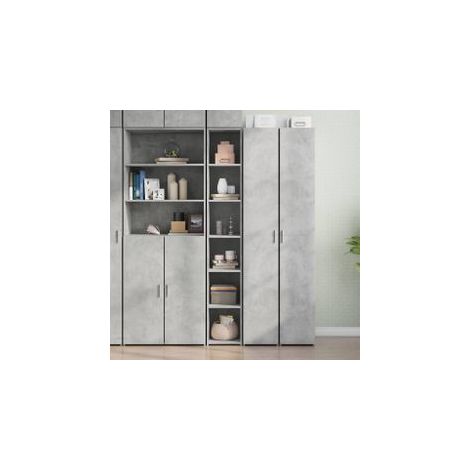 Buffet haut gris béton 30x41x185 bois d'ingénierie (1/5)