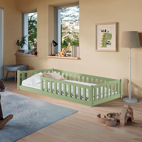 Lit au sol 80x160 sommier inclus Maya Olive (1/3)