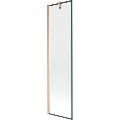 Mexen Next mampara de baño de 1 hoja 50 x 150 cm, marco negro, cobre cepillado - 895-050-000-00-70-65 (1/5)