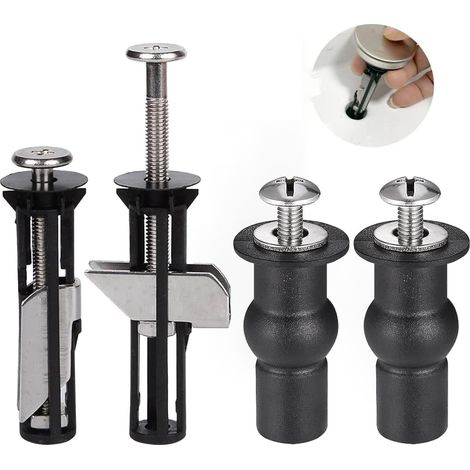 Lot de 2 fixations universelles pour siège de toilette, vis et vis de fixation, vis pour siège de toilette, assortiment de pièces de réparation (1/5)