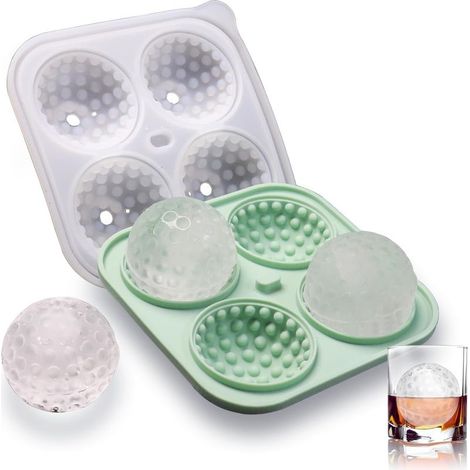 à glaçons en forme de balle golf, 4 grands bacs sphère silicone, moule (1/5)
