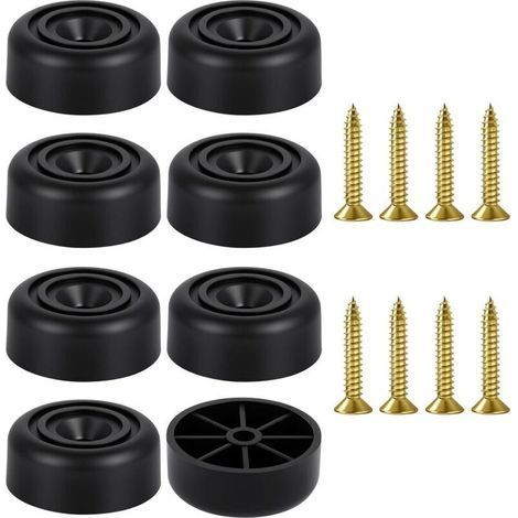 8PCS Pieds de Meubles Ronds à Visser, 3313mm Pieds D'armoire en Plastique, pieds de Meubles Ronds en Plastique avec Vis, Pied De Meuble Noir Antidérapants, Pour Armoire, Canapé, Chaise, Table (1/4)