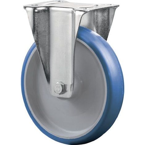 BS Rollen  ruota fissa  poliuretano blu  cuscinetto a  rullini Ø  100 mm  125 kg  - L410.B36.100 (1/2)