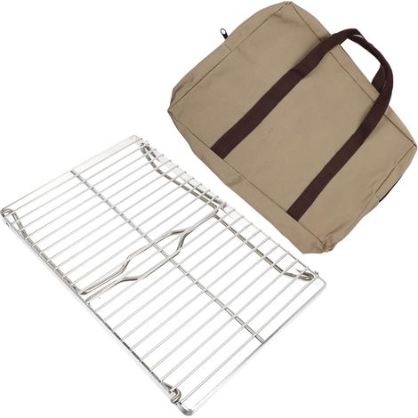 Gril churrasco pratique et portable en acier inoxydable, se pliant facilement pour l'utilisation. (1/5)