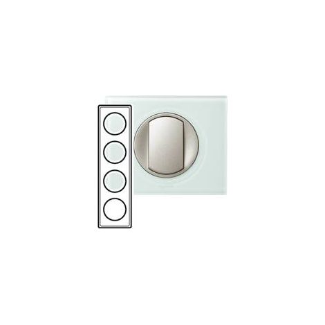 PLAQUE MATIERE 4 POSTES VERRE KAOLIN LEGRAND 069314 (1/2)