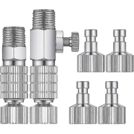 Airbrush-Adapterset (8-teilig): Schnellkupplung und Trennadapter für Luftkompressor