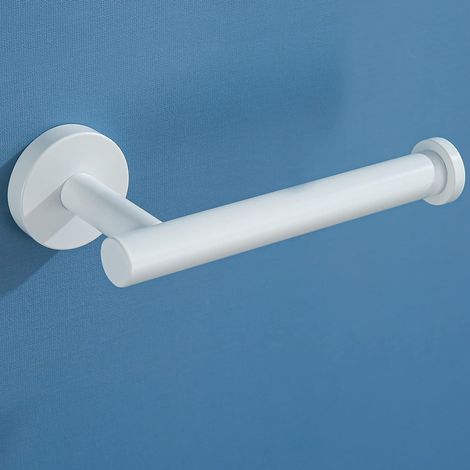 Toilettenpapierhalter, rund, zur Wandmontage, Edelstahl SUS 304, verchromt, für Badezimmer und Küche (weiß)