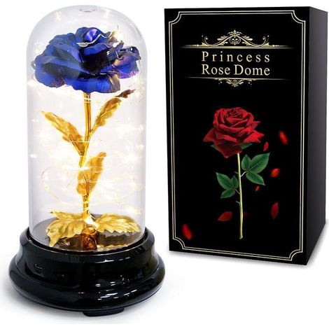Handgefertigte Geschenkbox mit konservierten frischen Rosen und LED-Lichtern, ideal für Geburtstag, Muttertag, Valentinstag oder Hochzeitstag. Perfekt für Mädchen und Jungen. (1/5)