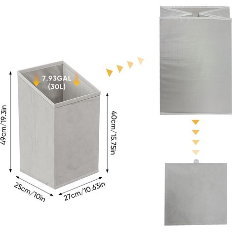 Panier à linge inclinable avec bac intérieur amovible dissimulé. Meuble de rangement autoportant pour salle de bain,finition chêne.