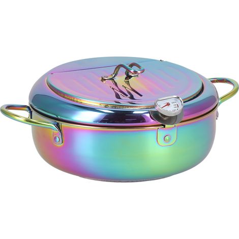 Friteuse en acier inoxydable avec thermomètre 3,2 L, casserole antiadhésive pour friture profonde, accessoire de cuisine (1/5)