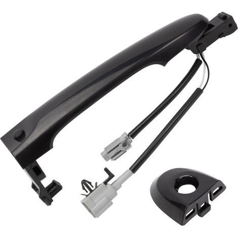 Manija exterior delantera izquierda de la puerta, lado del conductor, compatible con Nissan Juke F15 2010-2022, color negro, 80644-1FA5A, 80644-3WC2A, 80640-3WC2A (1/4)