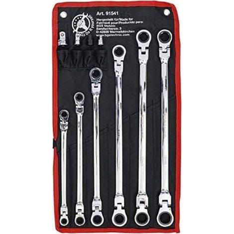Jeu de Clés à Oeil à Cliquet 8-19 mm - 10 pcs - Acier Résistant - Précision et Confort d Utilisation - D-Work