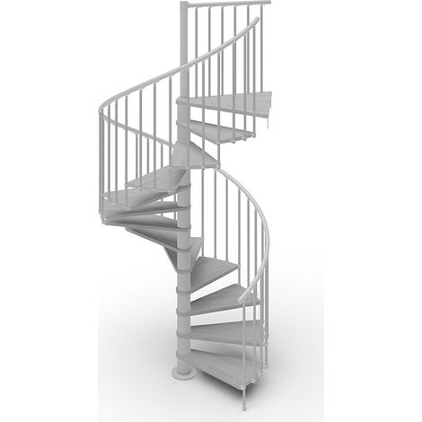 Escalier colimaçon gain de place 15 marches - Hauteur à franchir de 3.08m à 3.60m - Ø 1.60m - Structure grise et marche béton - PHOLA180/SGMCIM-15