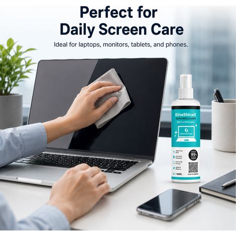 KineShineX Bildschirmreiniger Multifunktionales Spray zur Entfernung von Fingerabdrücken, Staub und zur Antistatik für Mobiltelefone und Computer (1/4)