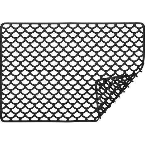 Tapis d'évier en silicone, tapis de protection pour évier de cuisine, coussinets en silicone antidérapants et optimisés pour l'évacuation de l'eau, idéaux pour protéger le fond de l'évier et maintenir (1/5)