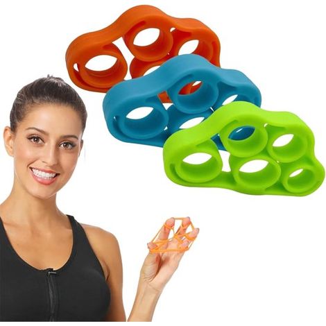 3-teiliges Fingertrainingsgerät zur Stärkung der Fingermuskulatur, Fingerstütze, Handtrainer, Fingerstrecker und Fingerbeuger. (1/5)