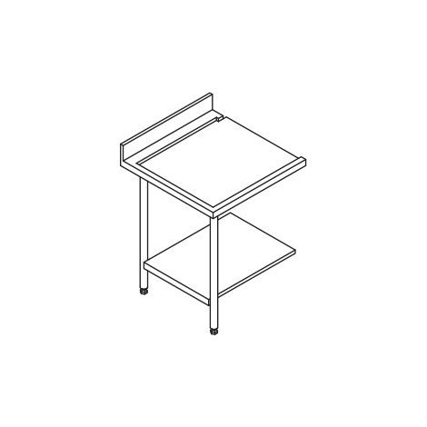 Table Entrée et Sortie pour Lave-Vaisselle à Capot - Accrochage à Gauche - L 700 mm - Elettrobar