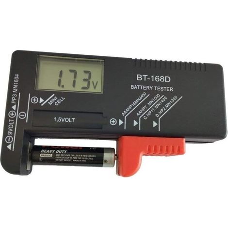 Testeur de Piles numérique,Testeur de Piles Universel,Batterie Testeur,pour AA, AAA, C, D, PP3, 9V, 1.5V, Piles Bouton - Fonctionne sans Pile (1/4)