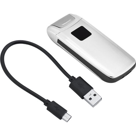 Allume-cigare électrique rechargeable USB portable avec capteur tactile double arc (argenté) (1/5)