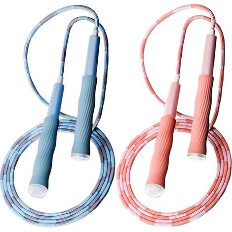 BelleRise - Corde à sauter à perles en deux sections pour enfants, corde à sauter segmentée améliorée, corde à sauter à vitesse réglable (1/5)