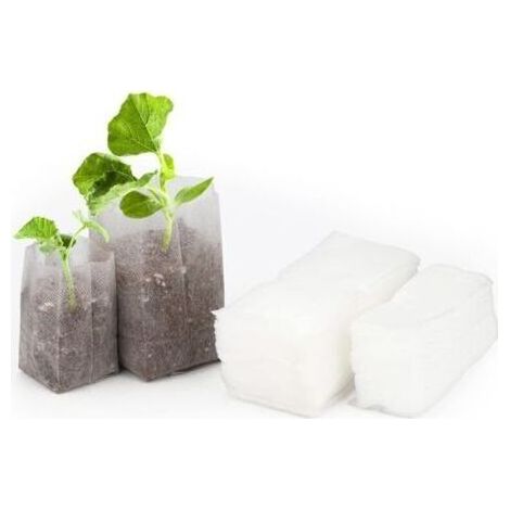Lot de 200 Sacs biodégradables Tissu Non tissé pour Plantes semis Sacs de Croissance d'élevage (14 x 16 cm + 10 x 12 cm) (1/4)
