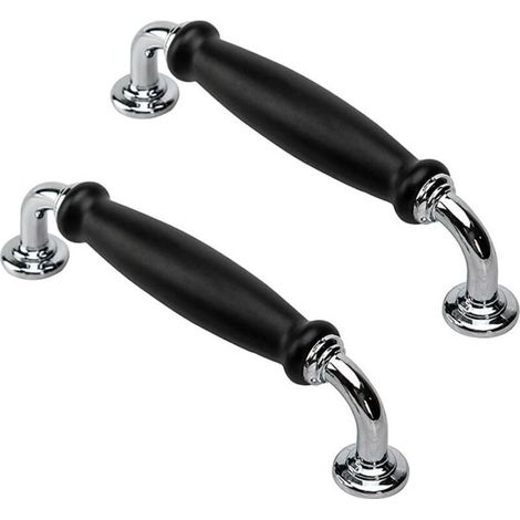 2 pièces 128mm Noir Vintage Boutons de Portes Placards poignées de portes Cabinet Tiroir Poignées Meuble Portes pour Placards Cuisine Tire Boutons Armoire Distance de Trou (1/4)