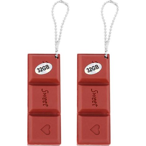2x Hi-Speed 2.0 USB-Sticks 32 GB Chocolate Latch Love 3d Marron (1/5)
