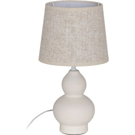 Lampe en céramique beige 37 cm (1/2)