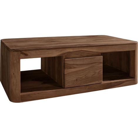 Couchtisch Sheesham 118x65x40 rot-braun gebeizt TORONTO 152Massivmoebel24