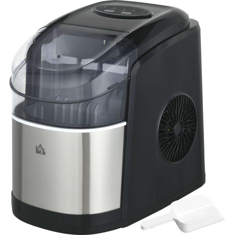Eiswürfelbereiter (1,7 l), 0,9 kg Eisbehälter, inklusive Schaufel und Korb, produziert 9 Eiswürfel in 6–12 Minuten