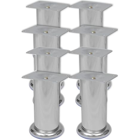 vidaXL Pieds ronds de canapé 8 pcs Chrome 120 mm (1/4)