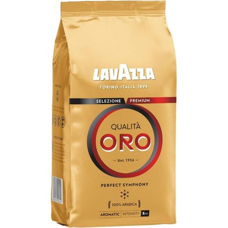 Café Grain Qualità Oro - 100 % Arabica - Café Grain Italien - Intensité 5 - Paquet de 1 kg (1/5)