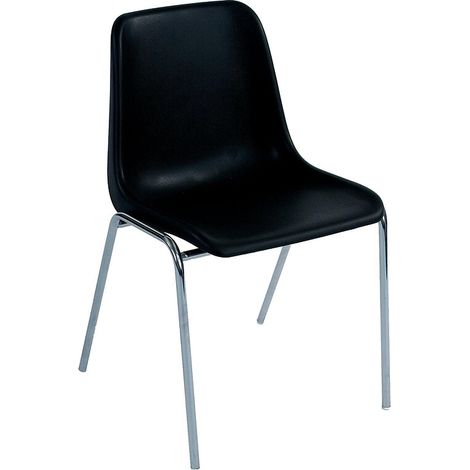 Chaises coque plastique empilables piétement tube chromé noir lot de 4 chaises