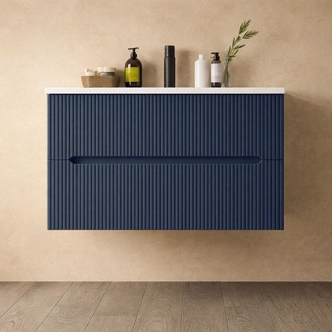Exagonshop Mobile bagno petrolio 60x46 cannettato Urbino con