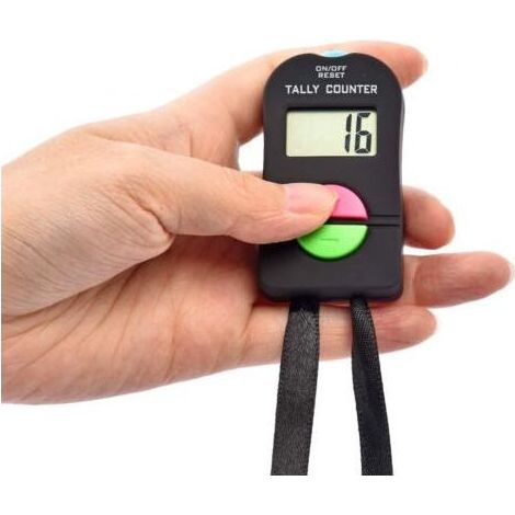 Compteur de comptage électronique/cliqueur numérique portatif avec lanière, 4 chiffres, disque de golf/terrain de baseball/chauffeur de bus/poisson/compte de rangées de crochet (1 paquet) (1/5)