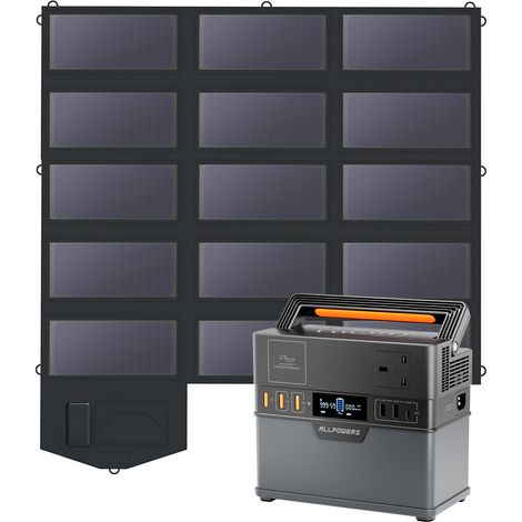 ALLPOWERS S300 PLUS 288Wh/300W Portable Power Station with 1 x 100W Foldable Solar Panel, Lithium Backup Power Supply for Outdoor Camping and Fishing (1/5)