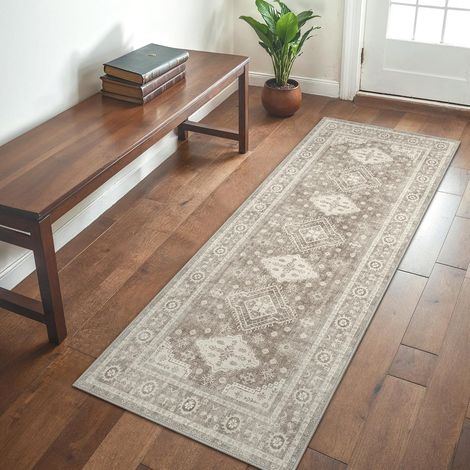 Tapis Lavable 80x150cm Marron (1/5)