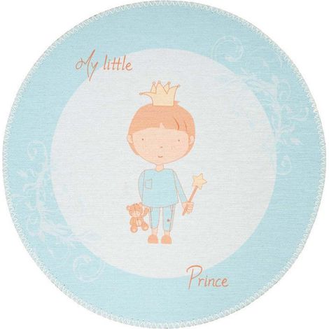 Tapis Rond Enfant Imprimé "Bambini V" 160cm Menthe (1/5)