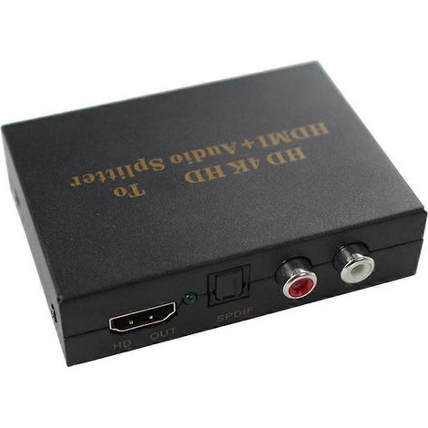 Répartiteur audio compatible HDMI, répartiteur/distributeur audio haute définition 5.1 canaux/2.0 canaux, répartiteur audio haute définition, optique/SPDIF+L/R. (1/5)