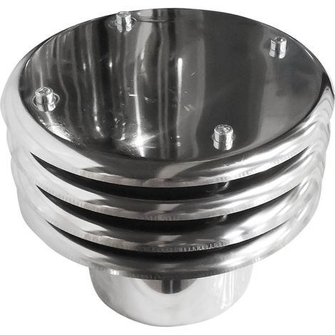 MBM – Terminal de cheminée chapeau lamellaire DN 230 – Acier INOX 316 – Épaisseur 0,5 mm – Température max 600 °C – Norme UNI/TS 11278:2008