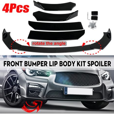 AUTOSOME 4 Stücke Schwarz Frontlippe Kinn Stoßstange Spoiler Body Kits Für Auto Universal Fantablau