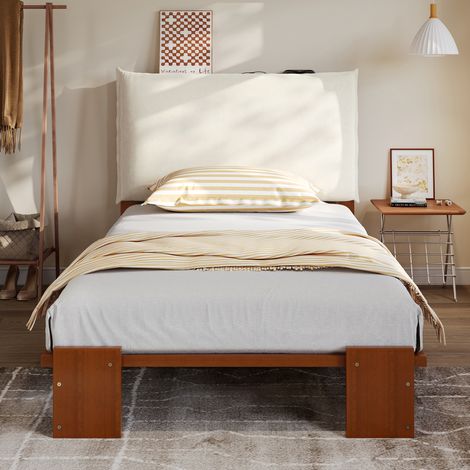Lit capitonné enfant 90x200 cm marron foncé